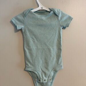 Carters 12m Striped Blue short sleeve onesie